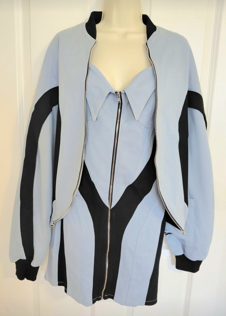 2-Piece Denim Bomber & Mini Dress Contour Set 1X Streetwear Curvy Colorblock **